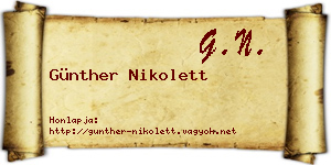 Günther Nikolett névjegykártya